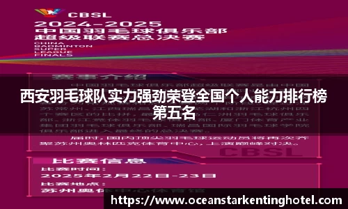 西安羽毛球队实力强劲荣登全国个人能力排行榜第五名
